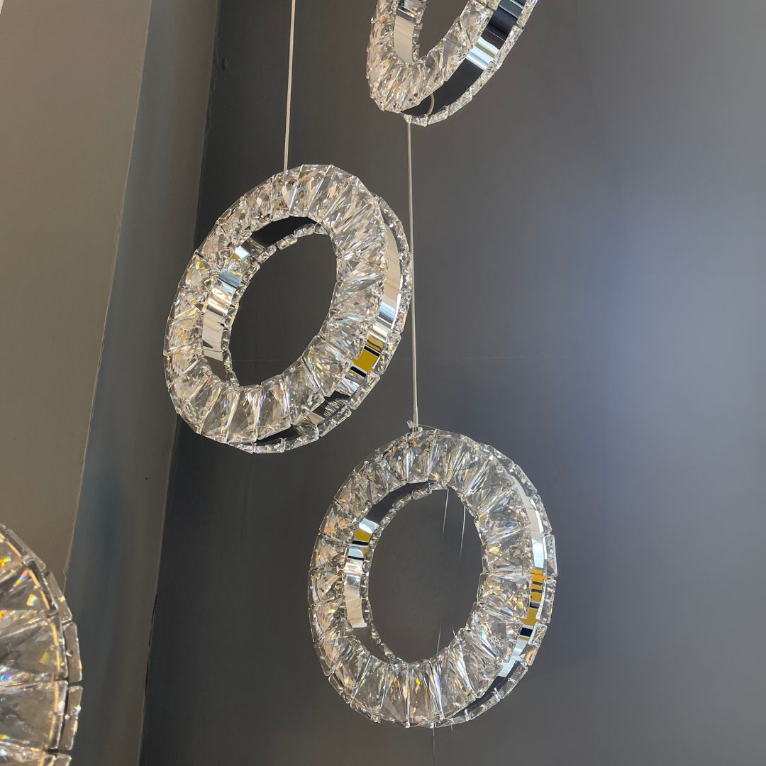 Soliel 3 Light LED Crystal Polished Chrome Ceiling Pendant