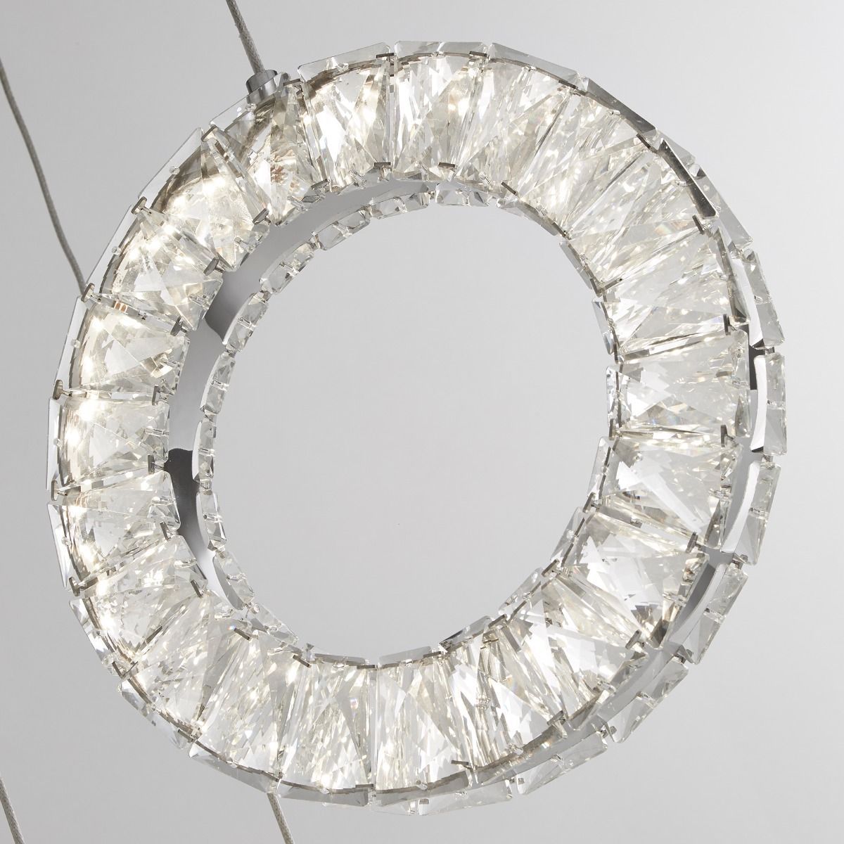 Soliel 3 Light LED Crystal Polished Chrome Ceiling Pendant