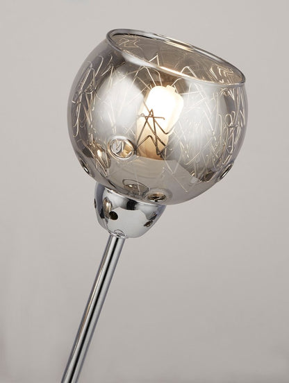 Kitty 2 Light Polished Chrome & Smoked Glass Table Lamp