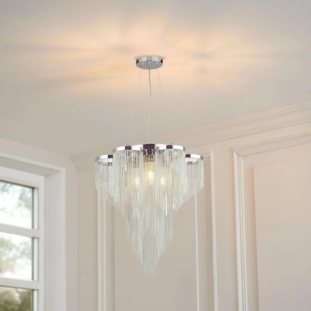 Janine 3 Light Polished Chrome Ceiling Pendant