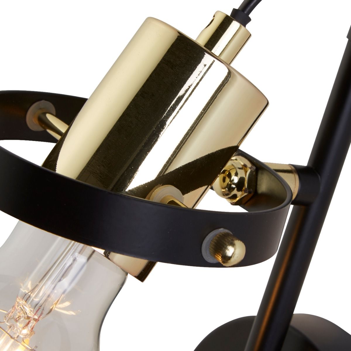 Hansel 1 Light Black & Brass Wall Light