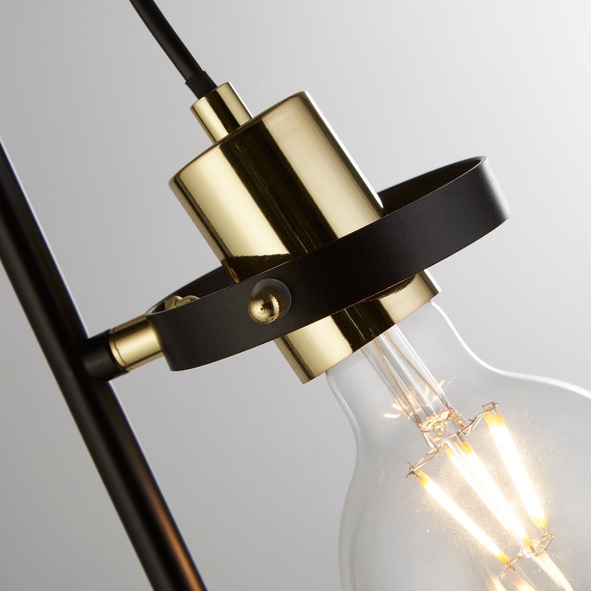 Hansel 1 Light Black & Brass Floor Lamp