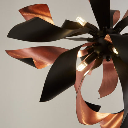 Marten 6 Light Copper & Black Ceiling Pendant