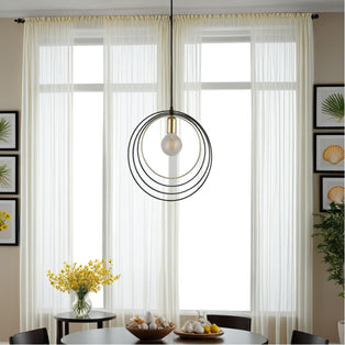Nissa Black & Antique Brass Ring Ceiling Pendant