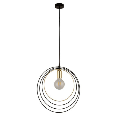 Nissa Black & Antique Brass Ring Ceiling Pendant