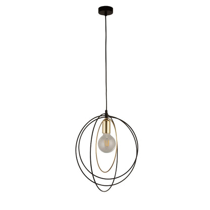 Nissa Black & Antique Brass Ring Ceiling Pendant