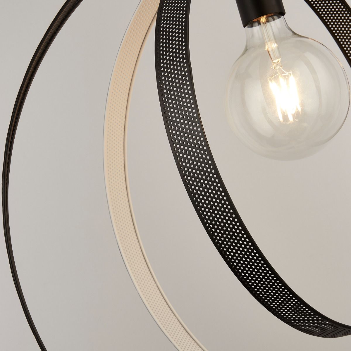 Olga Black & White Metal Hoop Ceiling Pendant