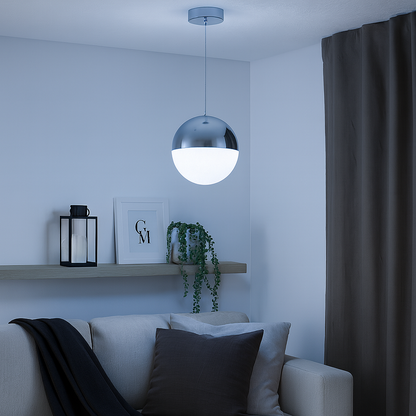Annika Polished Chrome Globe LED Pendant Ceiling Light