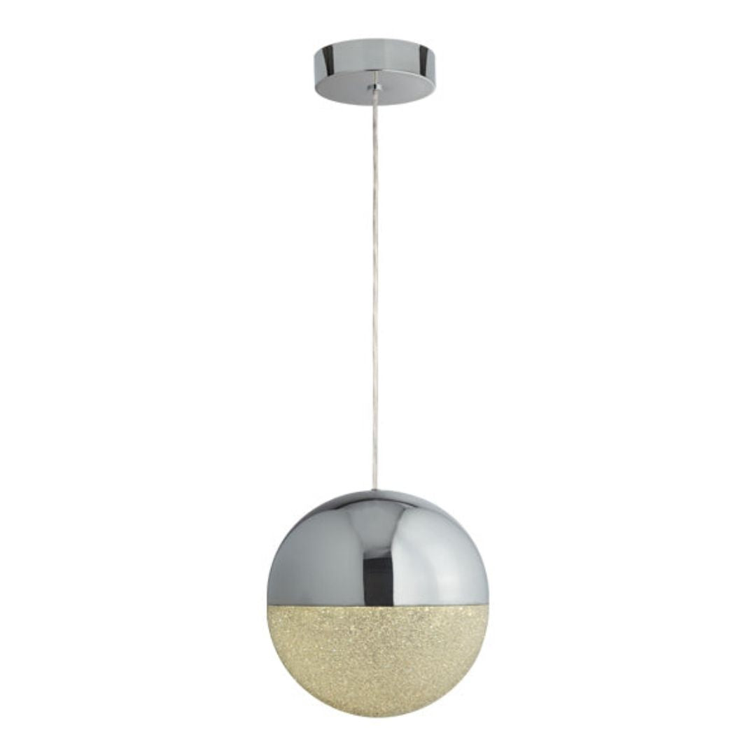 Annika Polished Chrome Globe LED Pendant Ceiling Light