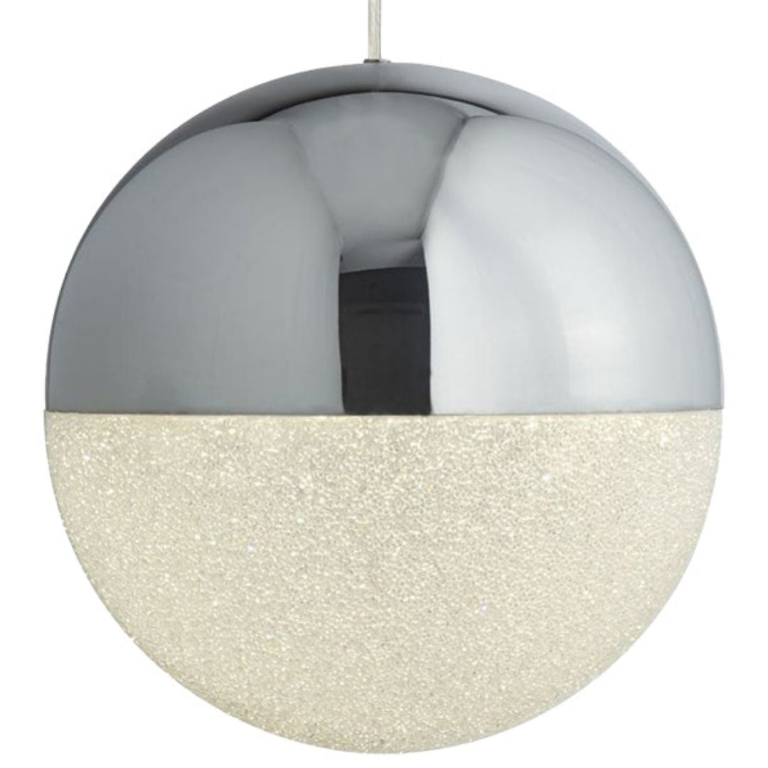 Annika Polished Chrome Globe LED Pendant Ceiling Light