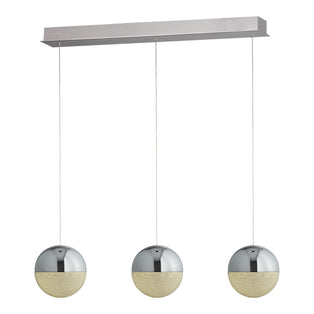 Annika 3 Light Polished Chrome LED Ceiling Pendant Bar