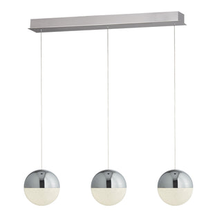 Annika 3 Light Polished Chrome LED Ceiling Pendant Bar
