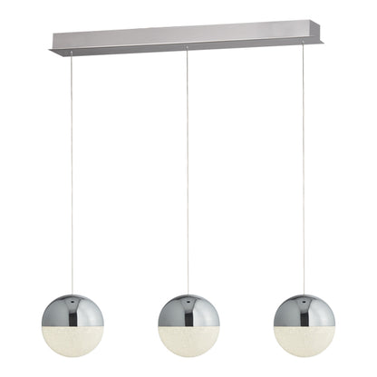 Annika 3 Light Polished Chrome LED Pendant Bar