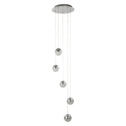 Annika 5 Light Polished Chrome LED Multidrop Pendant