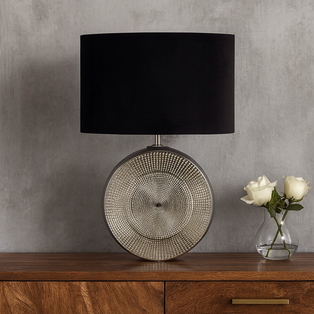 Elina Polished Chrome Ceramic Table Lamp