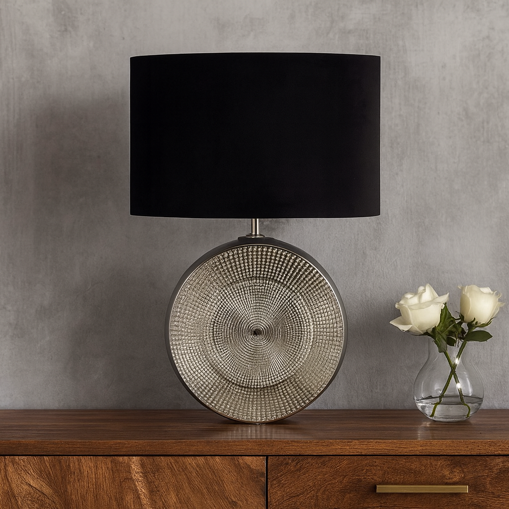Elina Polished Chrome Ceramic Table Lamp
