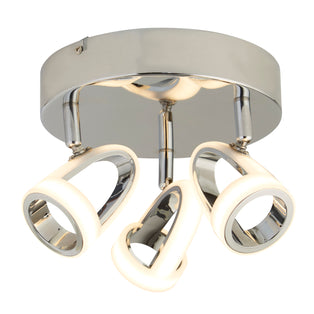 Baird 3 Light Round LED Polished Chrome Ceiling Spotlight Plate