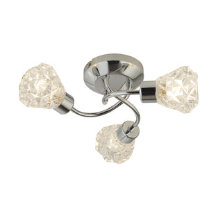 Dodo 3 Light Polished Chrome Flush Ceiling Light