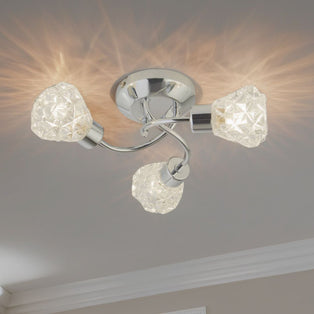 Dodo 3 Light Polished Chrome Flush Ceiling Light