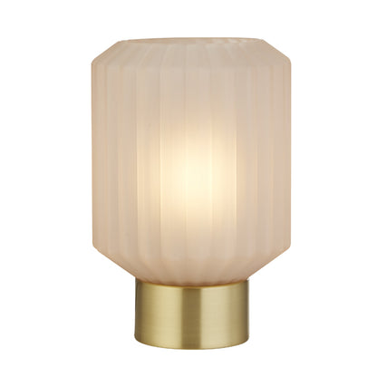 Zina Blush Pink & Brass Glass Table Lamp