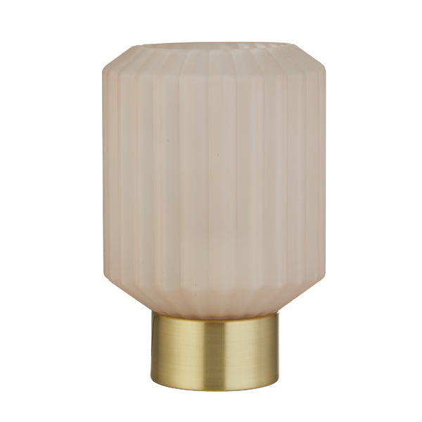 Zina Blush Pink & Brass Glass Table Lamp