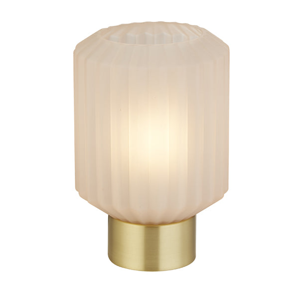 Zina Blush Pink & Brass Glass Table Lamp