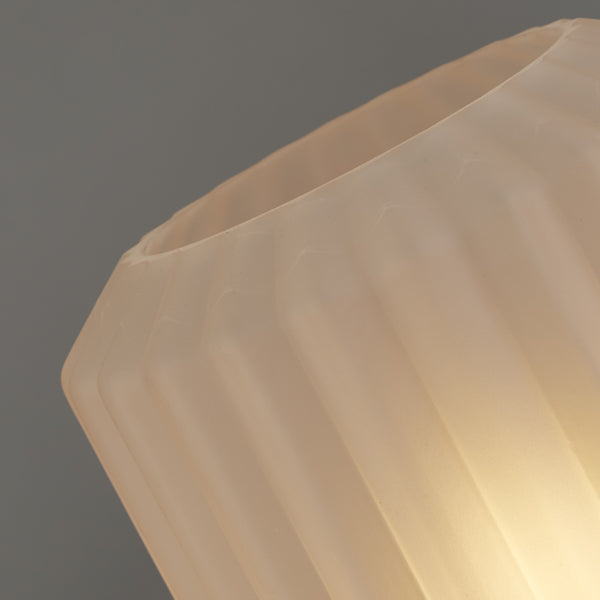 Zina Blush Pink & Brass Glass Table Lamp