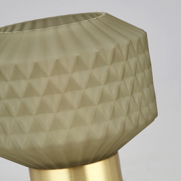 Zina Sage Green & Brass Glass Table Lamp