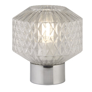 Zina Clear Glass & Chrome Table Lamp