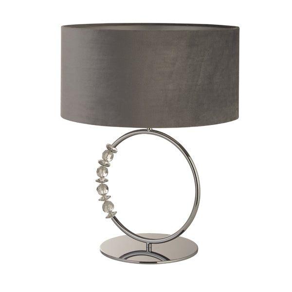 Bianca Polished Chrome & Grey Table Lamp