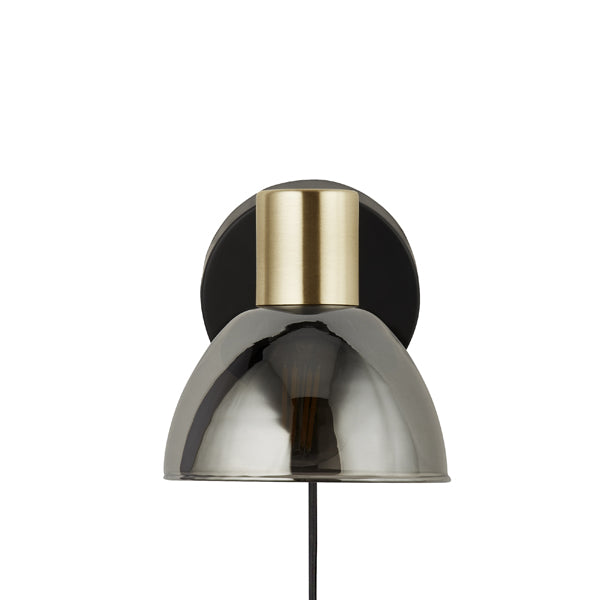 Elisa Plug In Smoked Glass Wall Light
