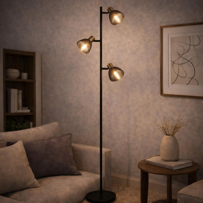 Elisa Smoked Glass Task Floor Lamp