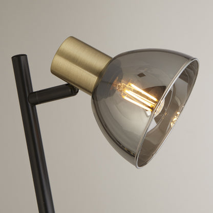 Elisa Smoked Glass Task Floor Lamp