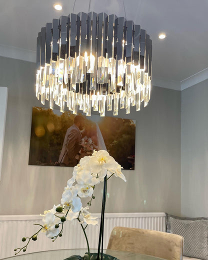 Florena Smoked & Clear Glass Ceiling Pendant