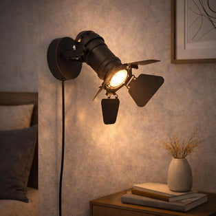 Spectre Black Plugin Wall Light