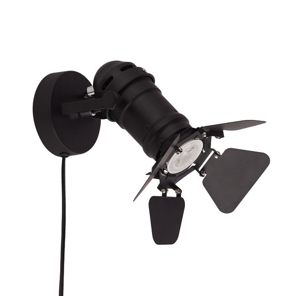 Spectre Black Plugin Wall Light