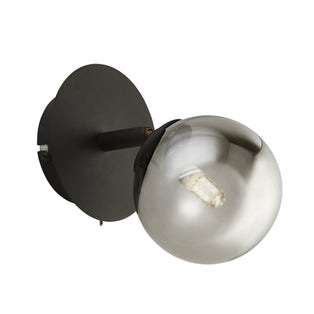 Navarro Matt Black & Smoked Glass Wall Light