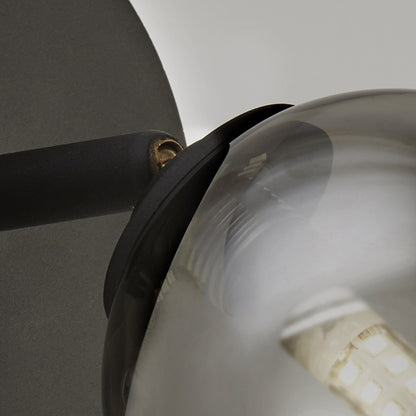 Navarro Matt Black & Smoked Glass Wall Light