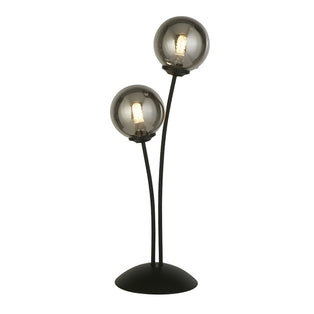 Navarro 2 Light Black & Smoked Glass Table Lamp
