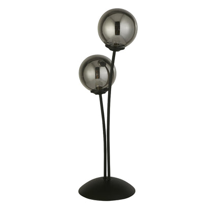 Navarro 2 Light Black & Smoked Glass Table Lamp