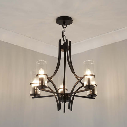 Davina 5 Light Black Pendant Chandelier