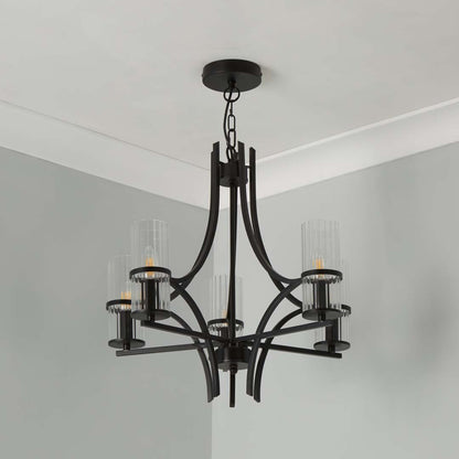 Davina 5 Light Black Pendant Chandelier