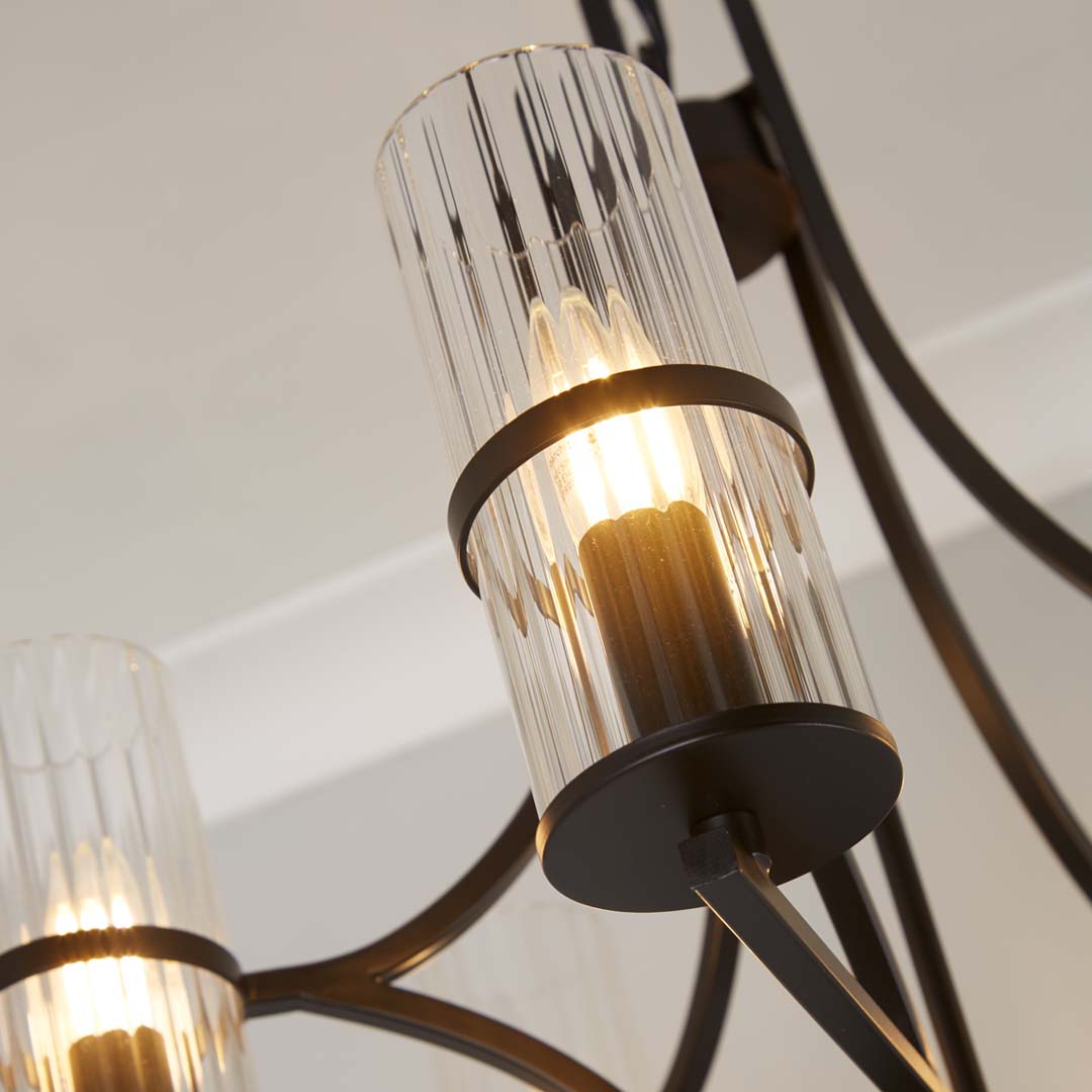 Davina 5 Light Black Pendant Chandelier
