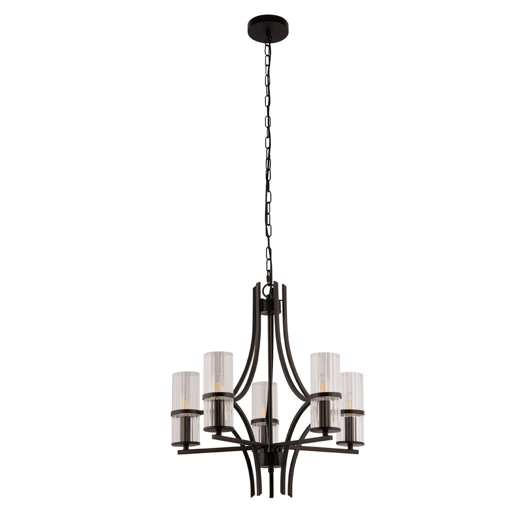 Davina 5 Light Black Pendant Chandelier