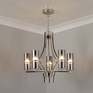 Davina Chrome Frame 5 Light Chandelier