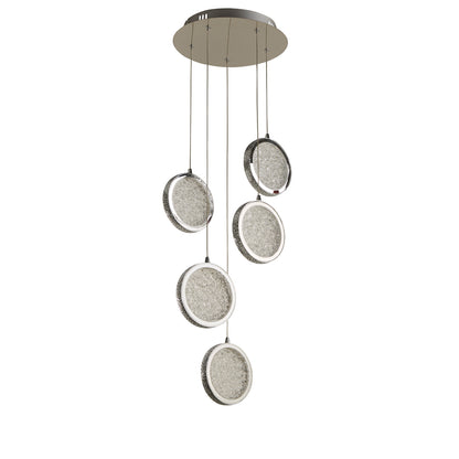 Lavina 5 Light Chrome & Acrylic LED Multidrop Pendant Light