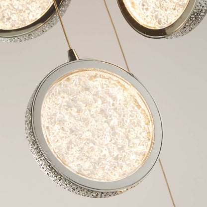 Lavina 5 Light Chrome & Acrylic LED Multidrop Pendant Light