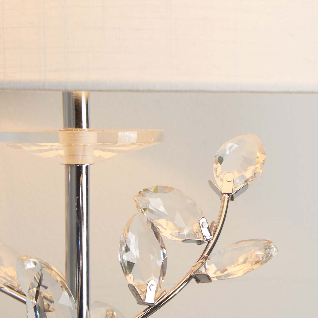 Rosie Chrome & Clear Glass Trim Table Lamp