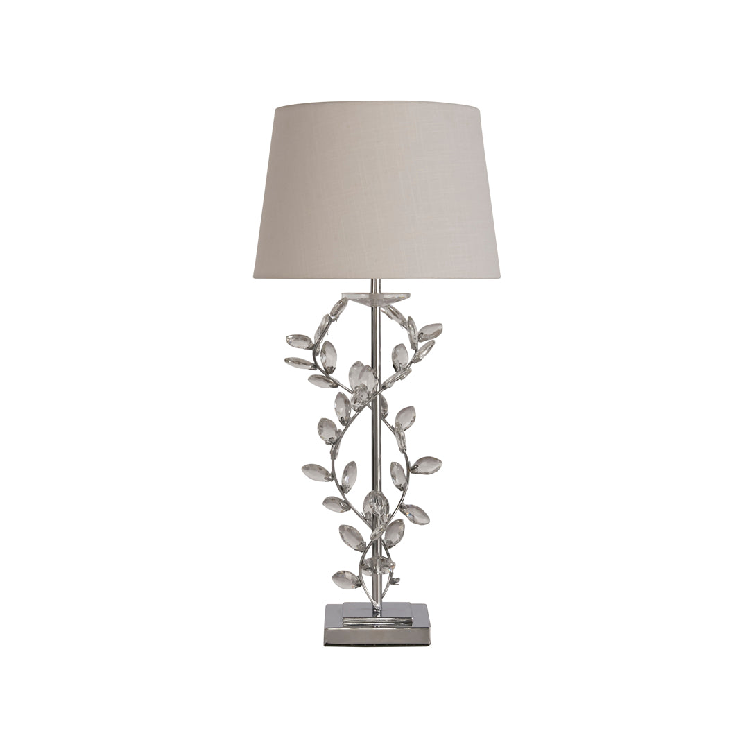 Rosie Chrome & Clear Glass Trim Table Lamp