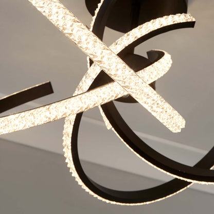 Wills Black LED Semi-Flush Ceiling Light